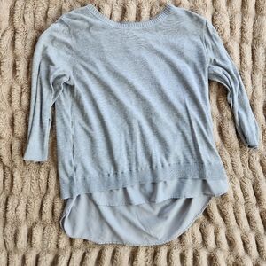 Womens size Large gray sweater with open back 3/4 sleeves